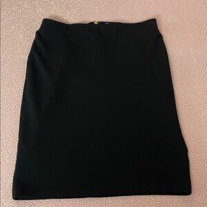 Philosophy Black Pencil Skirt with Gold Zip Detail #1508